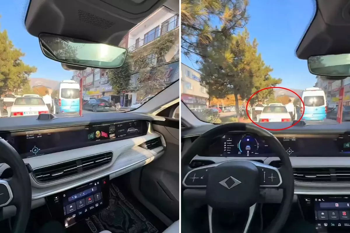 Birileri Atatürk için saygı duruşunda bulunurken TOGG marka aracından açtığı şarkıya bakın