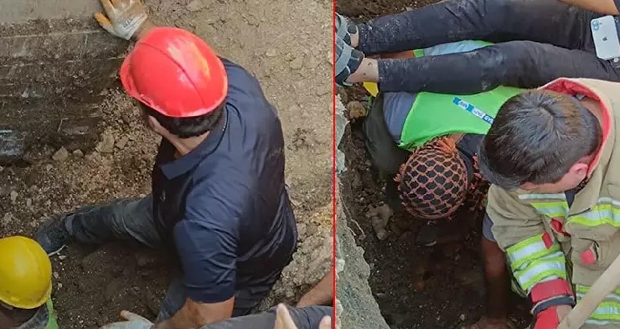 İnşaat alanındaki göçükte bir işçi yaralandı